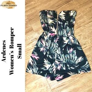 Ardenes, Strapless Romper, Women’s Small, Tropical, EUC, PrairieposherCA